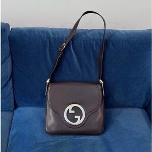 Gucci Vintage Brown Leather‎ Blondie Shoulder Bag.